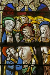 Ventana que representa a Santo Tomás dudando
